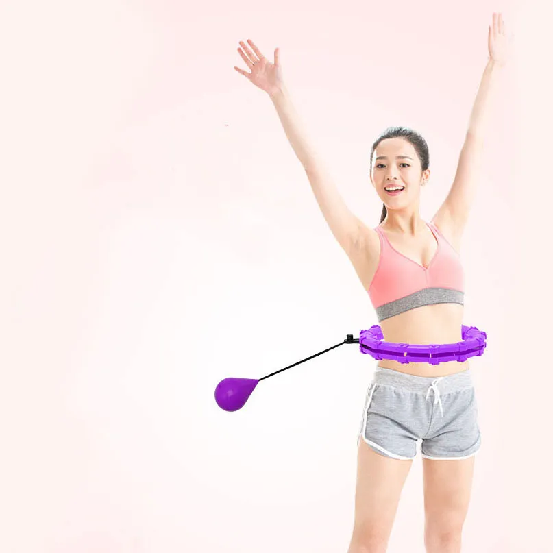 Fabricación al por mayor Gimnasio Equipo de fitness Cintura Abdomen Ejercicio Smart Weighted Hula Ring Hoop con bola ponderada