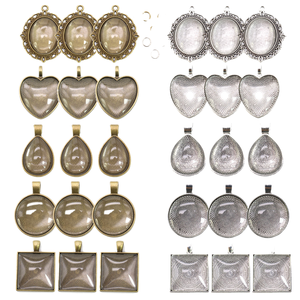 Geqiao 2023 <strong>New</strong> A4839 Alloy Time Gem Base with <strong>Matching</strong> DIY Pendant Material 66 Pieces/set - Product Image 1