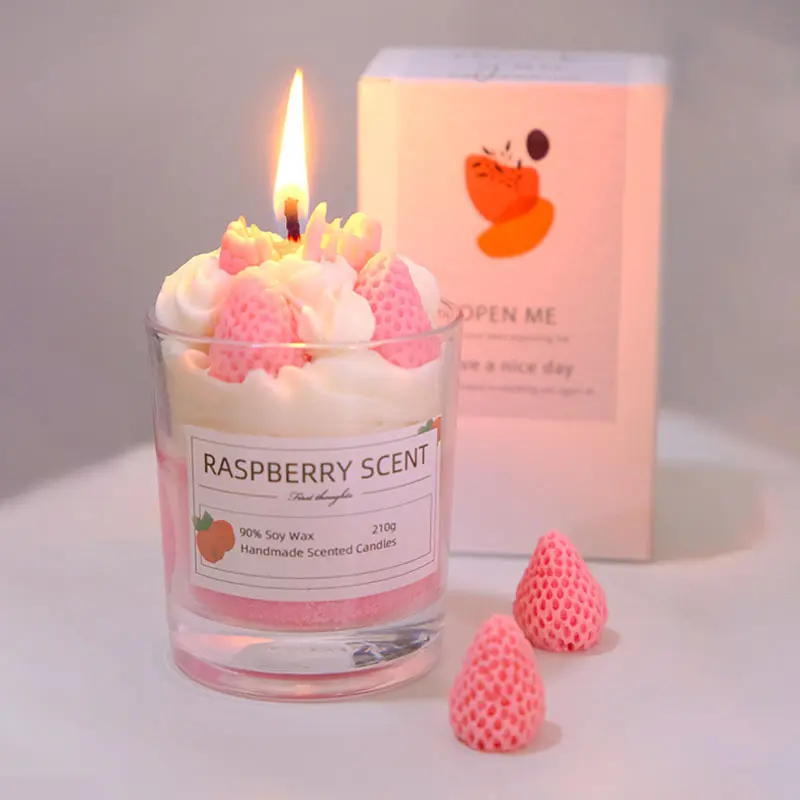 New Arrival Diy Soy Wax Ice Cream Candle With Glass Cute Food Candle For Gift Ice Cream Cone Dessert Candles