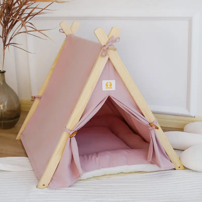 2023 Wholesale Luxury Tent Pet Bed Soft Pet Nest Chew Proof Dog Bed Non-slip Cat Bed Pet Houses