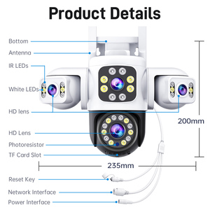 Outdoor12MP Wifi <strong>Camera</strong> 3 Lens Automatic Tracking App Control Two-Way Audio Color Night Home Security System Cctv <strong>Camera</strong> - Product Image 5