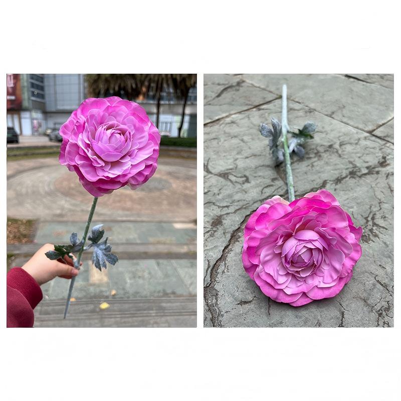 Fuschia-Single Head Flocked Lotus -4
