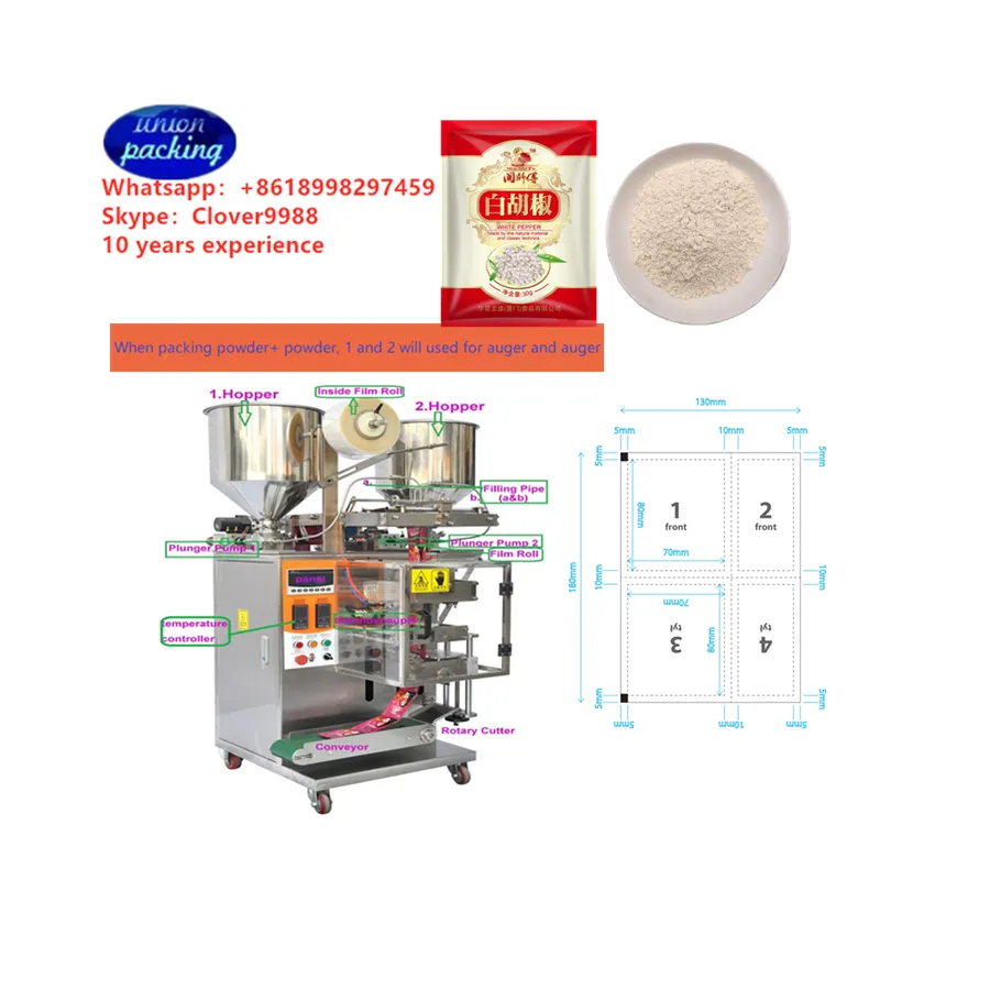 Máquina de embalagem multi materiais de pó de alho deshidratado natural