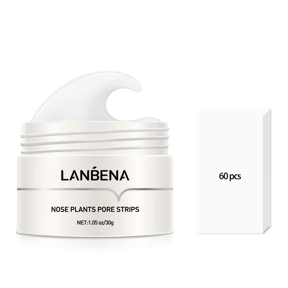 LANBENA Dissolvant de points noirs Masque de nez pour le visage Bande de pores Masque noir Peeling Traitement de l'acné Masque de nettoyage en profondeur Contrôle de l'huile Soins de la peau