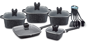 10pcs Multi <strong>Colour</strong> Induction Non Stick Aluminium Cookware Set Kitchen Cooking <strong>Pots</strong> and Pans Set - Product Image 6