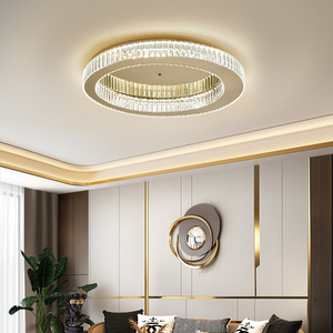卧室圆形水晶环形吊灯现代圆形吸顶灯豪华发光二极管吸顶灯 - Product Image 2