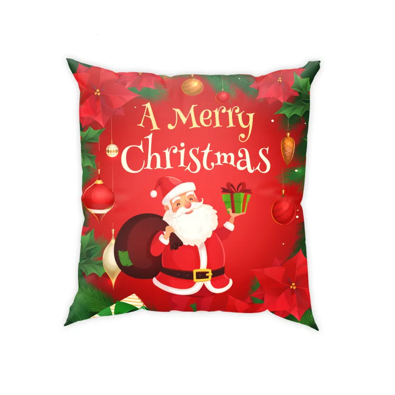 Natale 45*45Cm Logo personalizzato cotone lino federa 18*18 pollici decorazione della casa divano cuscino federa