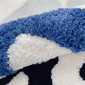 Oem logo thương hiệu sợi nhỏ chần xù xù lông phòng tắm Thảm vòng hình dạng chần sợi vòng tùy chỉnh thảm với logo - Product Image 3