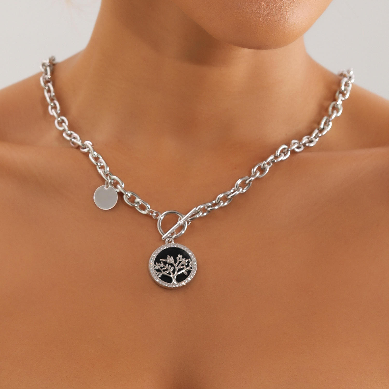 ZW807 Steel Color Necklace