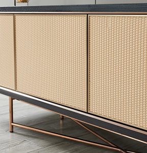 Hiện đại sang trọng phòng khách <span class=keywords><strong>TV</strong></span> Tủ Đen gỗ sồi Kim Loại Cơ sở mây cửa <span class=keywords><strong>TV</strong></span> đứng - Product Image 4