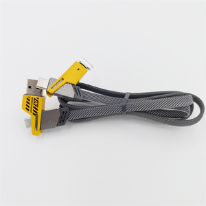 K100 yüksek hızlı 3 In1 USB şarj kablosu naylon örgülü 4 in 1 veri kablosu Logo kamera bilgisayar kullanımı için 3 in 1 LED şarj aleti kablosu - Product Image 4