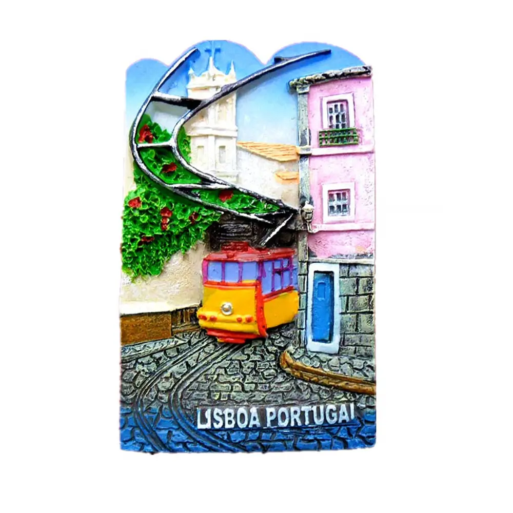 Ímã de geladeira personalizado de resina 3d portugal, ímã de geladeira lisboa decoração de casa ímã portugal