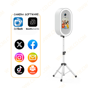 Internet người nổi tiếng ổn định Tripod Tương thích iPad DSLR máy ảnh hình bầu dục kim loại Selfie kiosk photobooth cho Wedding party Nguồn cung cấp - Product Image 4