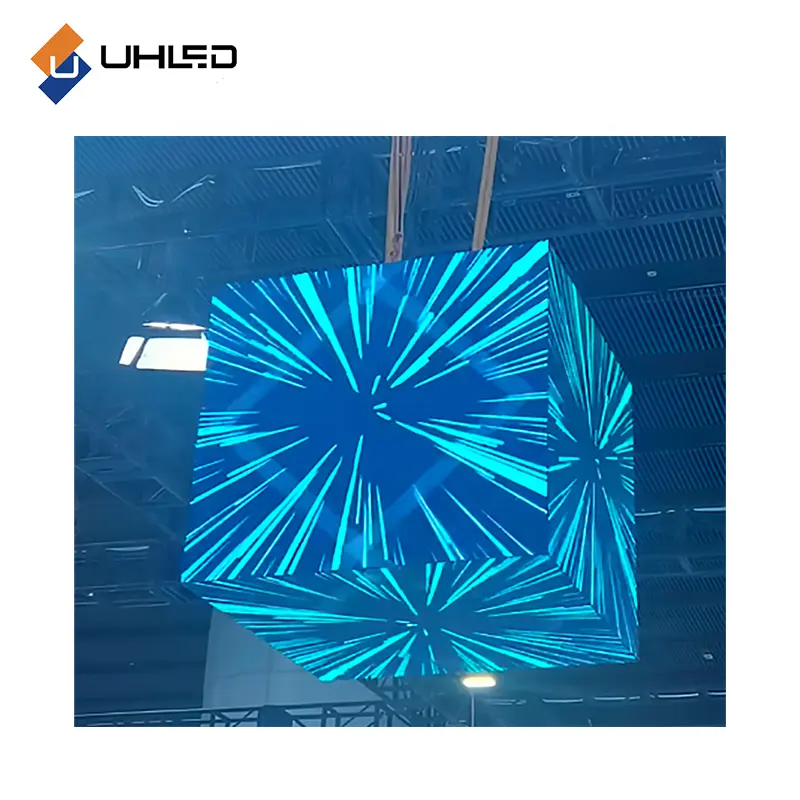 Indoor vollfarbiger würfelbildschirm P2.5 MM 4-seitige LED Werbewürfel-Anzeige 320 * 320 * 320 mm Werbewürfel-Anzeigenbildschirm