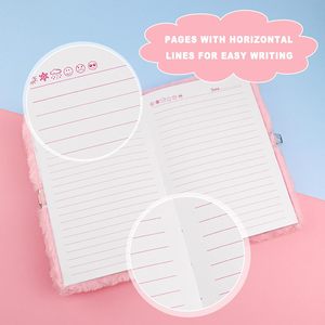 Lindo Bloc de notas de dibujos animados con cerradura y llave Diario Notas de estudio Diversión Escritura Dibujo Raspador Kawaii Útiles escolares - Product Image 5