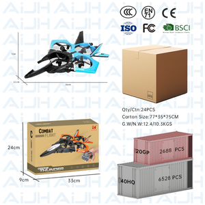 AiJHリモートコントロール飛行機子供用RCファイタージェットライト付き360フリップクワッドコプター2.4GHz接続初心者RC飛行機おもちゃ - Product Image 5