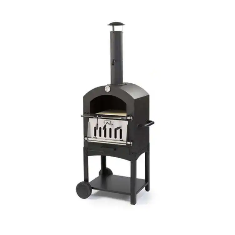 Lyroe prezzo all'ingrosso campeggio all'aperto portatile legno/carbone Multi-combustibile BBQ/Pizza forno di cottura Grill