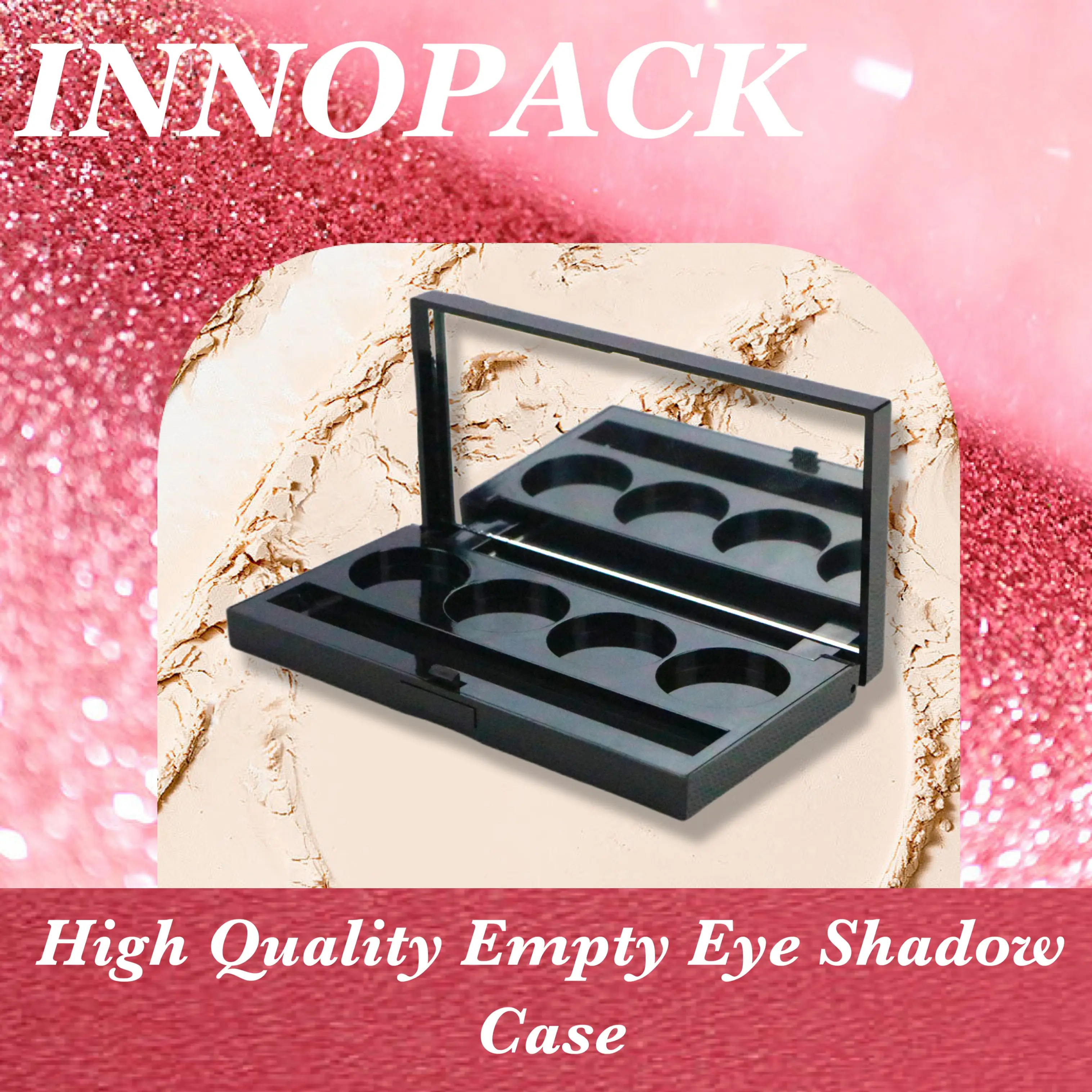 Empty Plastic square Compact blush powder packaging custom makeup empty eyeshadow palette