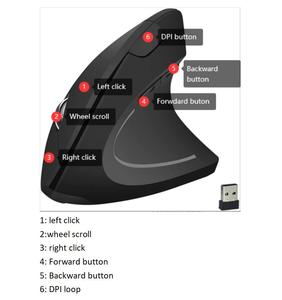2.4G Wireless ergonomico Mouse ricaricabile 400mAh batteria Design a lunga durata LED a destra per uso ufficio Computer PC - Product Image 6
