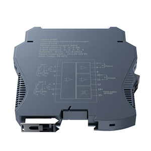 Transmisor de señal de temperatura 2 en 2 salidas 500C DC24V-50 ~ 200C a 4-20mA 0-10V 0-5V PT100 Sensor convertidor de señal de temperatura - Product Image 3