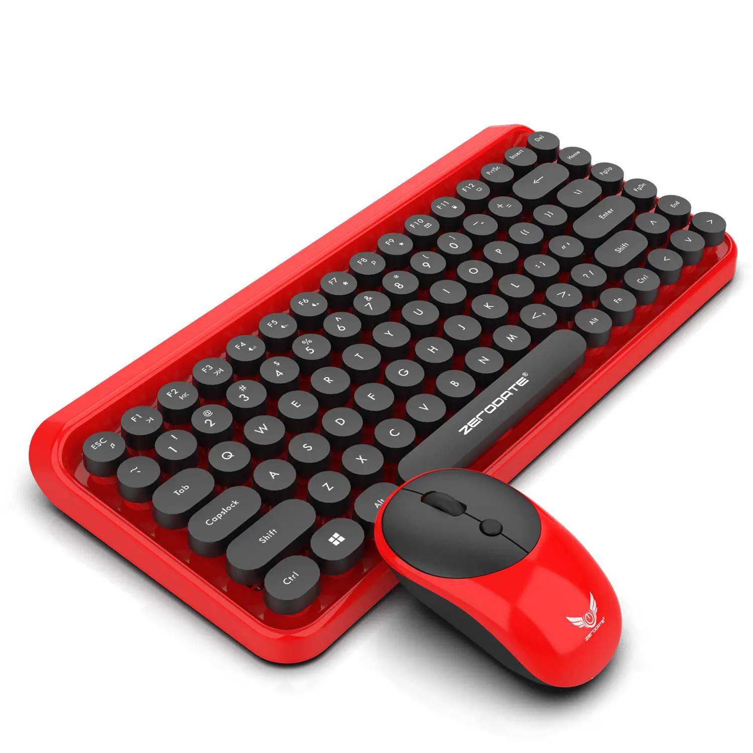 ZERODATE LD-WKM800 Tablet 84 Tombol Merah Led Komputer Mini Mouse dan Keyboard Nirkabel