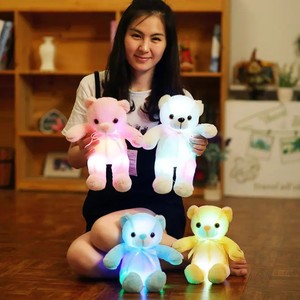 バレンタインデーギフト23cmLEDライトアップテディベアぬいぐるみぬいぐるみおもちゃ照明ぬいぐるみ輝く新しい小さなテディベア