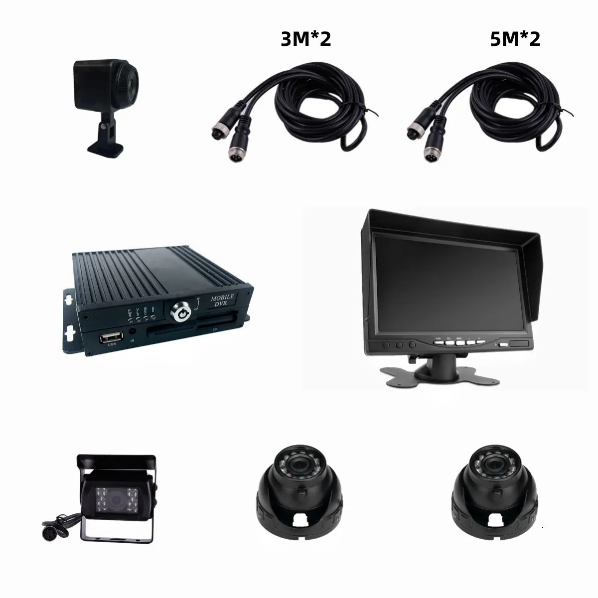 Vendita calda Bus/Taxi/auto/camion 4 CH SD Card veicolo MDVR Kit DVR Set con fotocamera 4 * AHD 1080P e 1 Monitor LCD