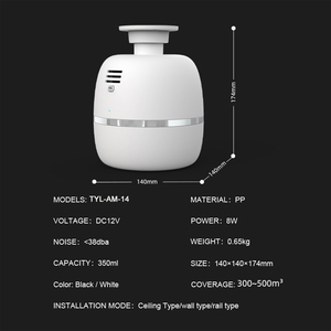 Smart App per il controllo di aromaterapia diffusore d'aria in plastica rotonda bianca per interni di lunga durata con coperchio ventilato per camere a soffitto