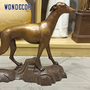 עיצוב מרהיב של חיות מתכת ציד דקורטיביים כלב פסל ברונזה - Product Image 5