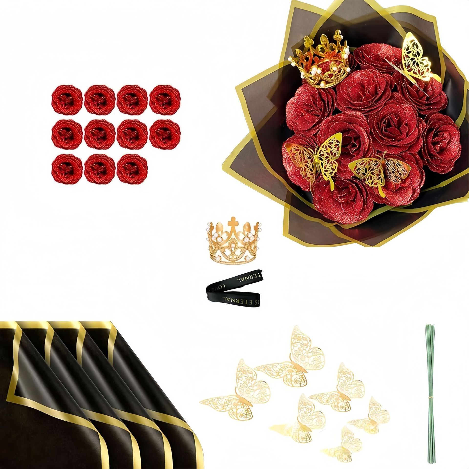 Corona de flores rojas estilo-11 flores