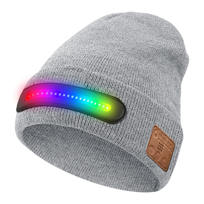 Casquette Bluetooth M1-btd4 - Lumière colorée - Gris moyen