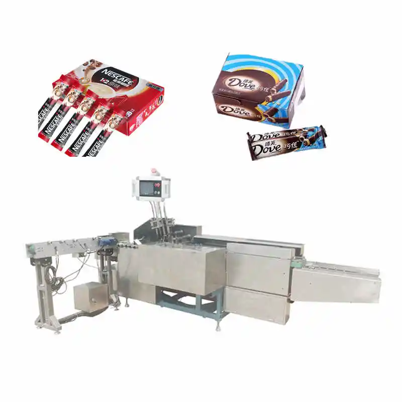 Máquina de embalaje automática multifunción para galletas, aperitivos, bolsas de té y comida, caja de cartón pequeña