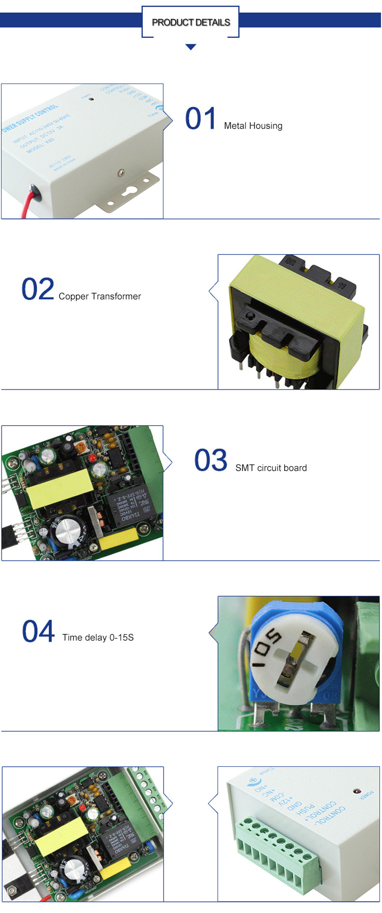 DC 12V 3A Electric Power Supply Control Door Access System