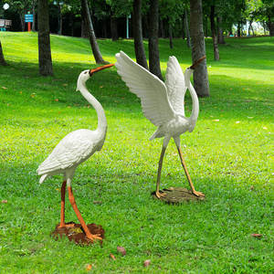 Thanh Lịch Lớn Màu Trắng Egret Nhựa Bức Tượng Trang Trí Sân Vườn Trang Trí Chim Điêu Khắc Cho Patio Bãi Cỏ Ngoài Trời Vườn - Product Image 4