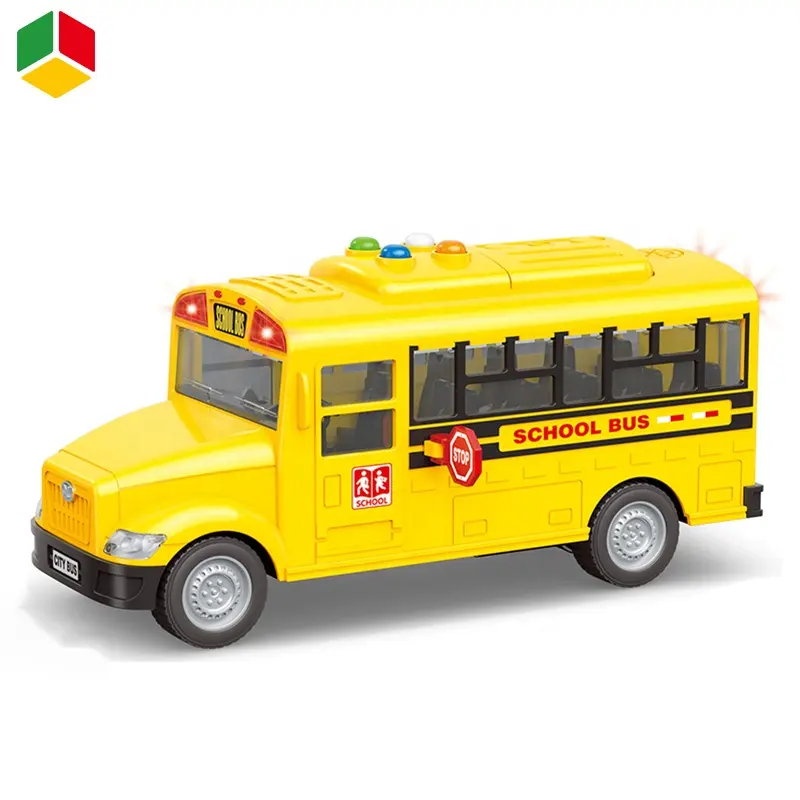 QSTOYS-vehículo de juguete de inercia de diseño moderno, vehículo de juguete que permite la puerta, coche de policía, coche de policía, fricción, autobús escolar con luz musical, 2022