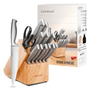 Cathylin 15 cái Trung Quốc Pro Nhà cung cấp chuyên nghiệp nhà sản xuất cao cấp cao cấp Nhà bếp dao <span class=keywords><strong>Set</strong></span> với gỗ khối hộp quà tặng - Product Image 1