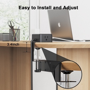 <strong>New</strong> Design US Power Outlet Dual Layer Desk Clamp Power Strip, Desktop Edge Mount Charging Station with 13 Outlets 4 USB Ports - Product Image 6