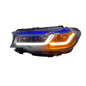 For BMW 5 Series G38 Headlight Assembly 18-20 G30 M5 <strong>Thunder</strong> Version Double Blue Eyebrow <strong>LED</strong> 8000k Color Tem High Quality New - Product Image 1
