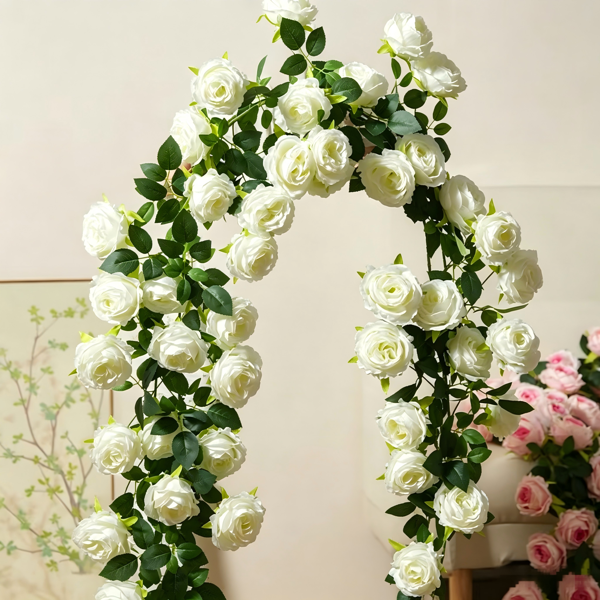 White large-flowered monet climbing rose-one stem
