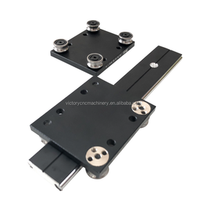Bloque de riel deslizante de doble eje negro con cuatro ruedas, bloque de riel de guía lineal CNC, movimiento y bloque de cojinete de rueda - Product Image 2