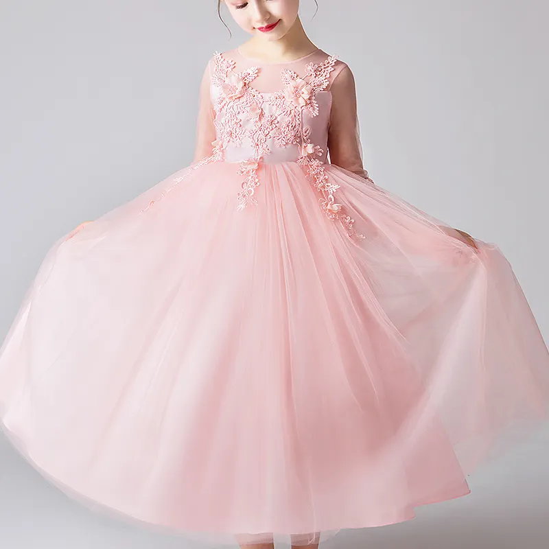 فستان فتاة الزهور من المصنع مباشرة ملابس الأميرة للفتيات والأطفال فستان غير رسمي لحفلات أعياد الميلاد والزفاف والأميرة