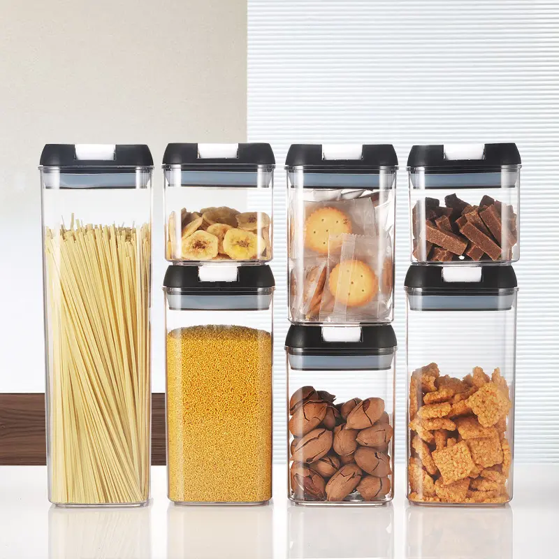 Contenitore per alimenti contenitore per Organizer da cucina contenitore in plastica trasparente vasetti sigillati per spezie contenitori sfusi per frigorifero