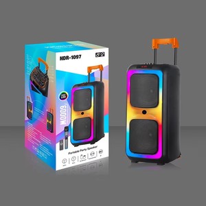 NDR 1097 Portátil Profissional <span class=keywords><strong>DJ</strong></span> Subwoofer 40W Alta Potência BT Party Trolley Alto-falantes Saída Comunicação Áudio