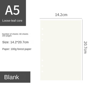 A4a5a6 Cuaderno Página interior Papel cuadrado 6 agujeros Cornell Línea horizontal Imprimible Tamaño A3 Reemplazo 9 agujeros Núcleo de hojas sueltas - Product Image 6