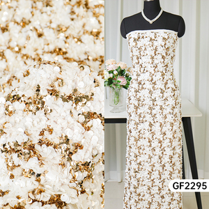 Nhiệm Vụ Nặng Nề Bảo Hiểm Đầy Đủ Trắng & Vàng Lấp Lánh <span class=keywords><strong>Sequin</strong></span> Vải Cho Buổi Tối Dresses Đảng Áo Trang Phục Chính Thức Mặc Sequins Vải - Product Image 4