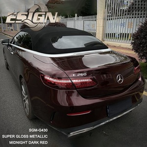 Super Gloss Metallic <strong>Midnight</strong> Dark Red Vinyl Manufacturers PPF Color Changing - Product Image 4