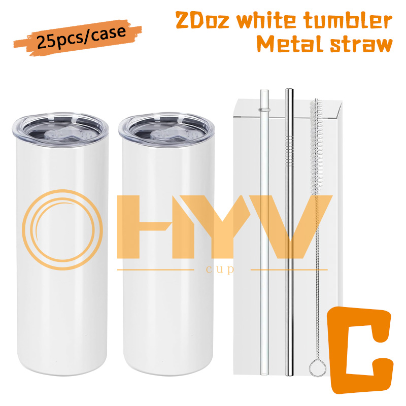 20oz tumbler with metal straw
