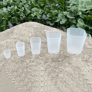 植木鉢プランター多サイズビエンチャン盆地スクエアプラスチック透明高スリット盆栽植物 - Product Image 1
