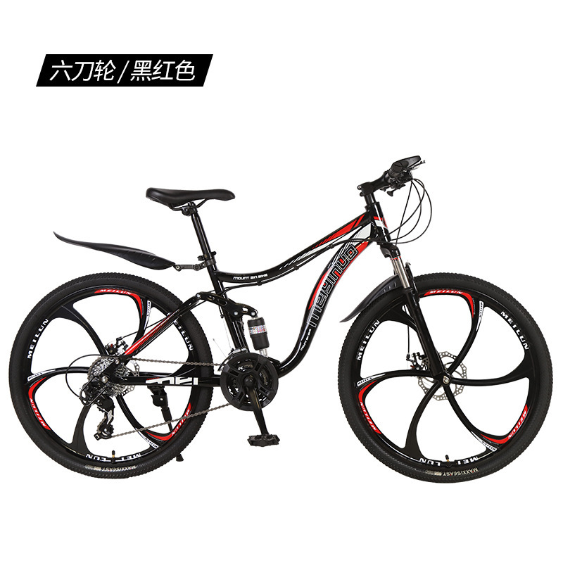black and red-six-blade integrated wheel