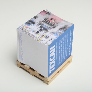 促销纸立方体备忘录垫个性化木制托盘粘滞便笺与标志 - Product Image 4